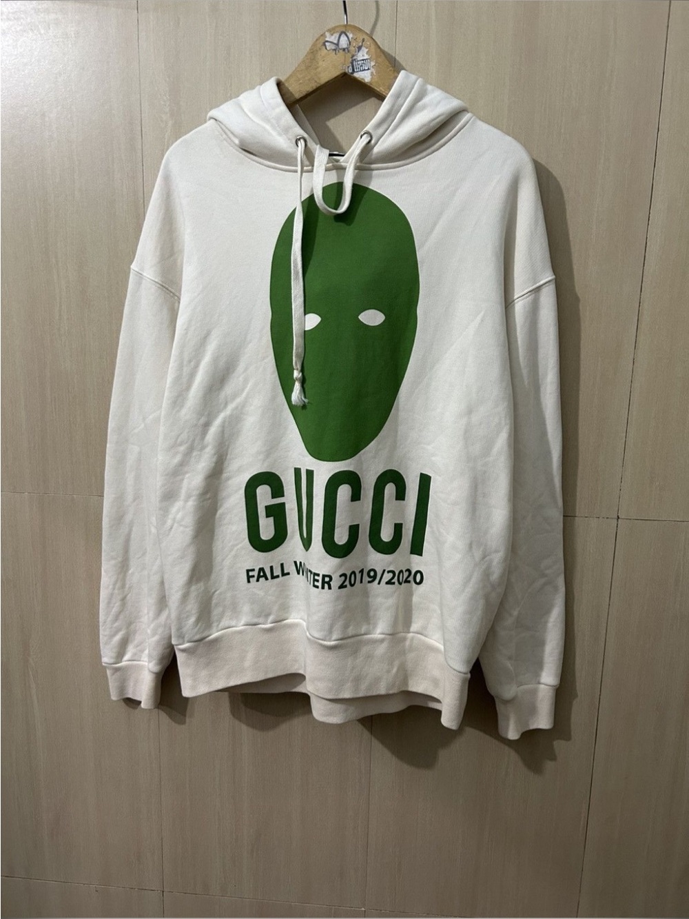 Gucci manifesto green mask hoodie fall winter 2019/2020